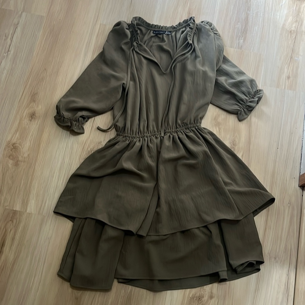 Olive green mini dress